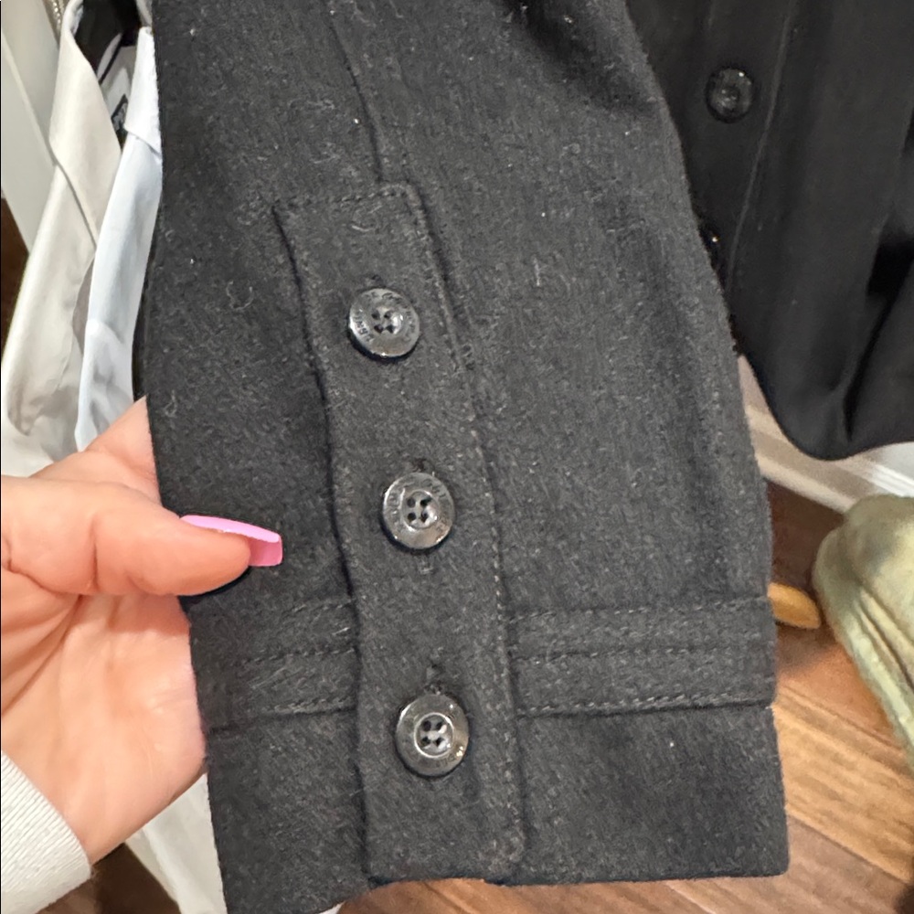 Anthropologie Black A-Line Wool Coat - Picture 7 of 12